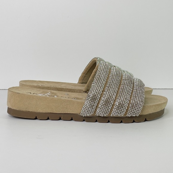 Anne Klein Rhinestone Slides Size 6.5 AKGloria - Picture 1 of 9